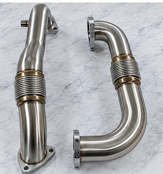 Heavy Duty Thick Wall Stainless UP Pipes for 2008-2010 Ford 6.4L Powerstroke