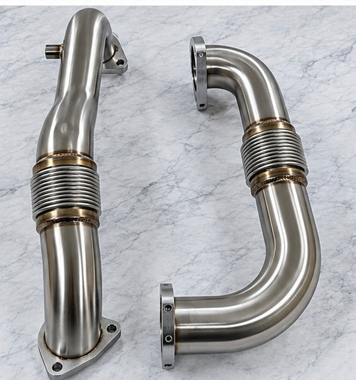 Heavy Duty Thick Wall Stainless UP Pipes for 2008-2010 Ford 6.4L Powerstroke